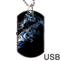 Smoke-flame-dynamic-wave-motion Dog Tag Usb Flash (one Side) by Cowasu