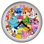 Illustration Cartoon Character Animal Cute Wall Clock (Silver) Front