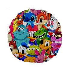 Illustration Cartoon Character Animal Cute Standard 15  Premium Round Cushions by Cowasu