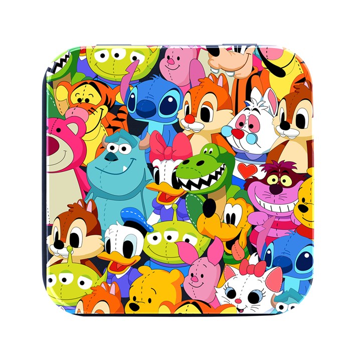 Illustration Cartoon Character Animal Cute Square Metal Box (Black)