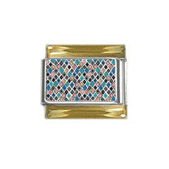 Diamond Shapes Pattern Gold Trim Italian Charm (9mm) by Cowasu