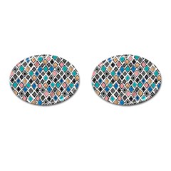 Diamond Shapes Pattern Cufflinks (oval) by Cowasu