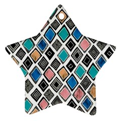 Diamond Shapes Pattern Star Ornament (two Sides) by Cowasu