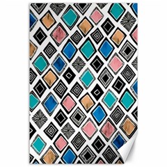 Diamond Shapes Pattern Canvas 24  X 36  by Cowasu