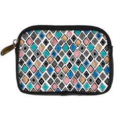 Diamond Shapes Pattern Digital Camera Leather Case by Cowasu