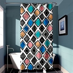 Diamond Shapes Pattern Shower Curtain 36  X 72  (stall)  by Cowasu