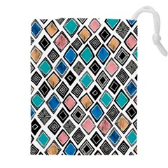 Diamond Shapes Pattern Drawstring Pouch (4xl) by Cowasu