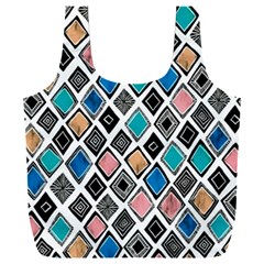 Diamond Shapes Pattern Full Print Recycle Bag (xxl) by Cowasu