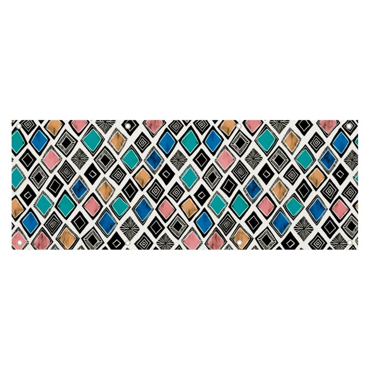 Diamond Shapes Pattern Banner and Sign 8  x 3 