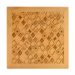 Diamond Shapes Pattern Wood Photo Frame Cube by Cowasu