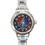 Grateful Dead Logo Round Italian Charm Watch Front