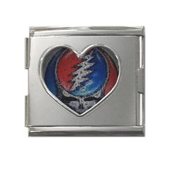 Grateful Dead Logo Mega Link Heart Italian Charm (18mm) by Cowasu