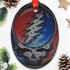 Grateful Dead Logo Oval Ornament (two Sides) by Cowasu