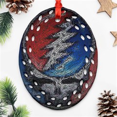 Grateful Dead Logo Ornament (oval Filigree) by Cowasu