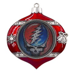 Grateful Dead Logo Metal Snowflake And Bell Red Ornament by Cowasu