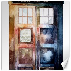 Tardis Doctor Who Transparent Canvas 12  X 12  by Cowasu