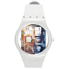 Tardis Doctor Who Transparent Round Plastic Sport Watch (m) by Cowasu