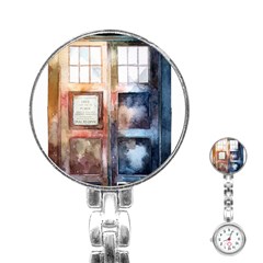 Tardis Doctor Who Transparent Stainless Steel Nurses Watch by Cowasu