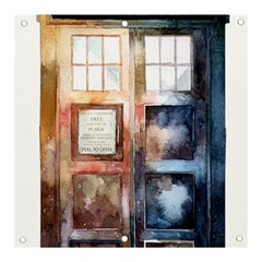 Tardis Doctor Who Transparent Banner And Sign 3  X 3  by Cowasu