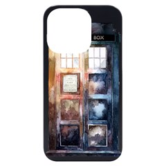 Tardis Doctor Who Transparent Iphone 14 Pro Black Uv Print Case by Cowasu