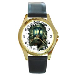 Time Machine Doctor Who Round Gold Metal Watch by Cowasu