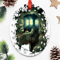 Time Machine Doctor Who Oval Filigree Ornament (two Sides) by Cowasu