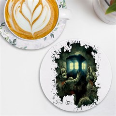 Time Machine Doctor Who Uv Print Round Tile Coaster by Cowasu