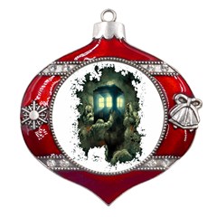 Time Machine Doctor Who Metal Snowflake And Bell Red Ornament by Cowasu