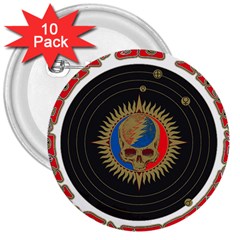 The Grateful Dead 3  Buttons (10 Pack)  by Cowasu