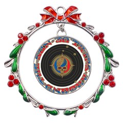 The Grateful Dead Metal X mas Wreath Ribbon Ornament by Cowasu