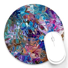 Smudged Round Mousepad by kaleidomarblingart