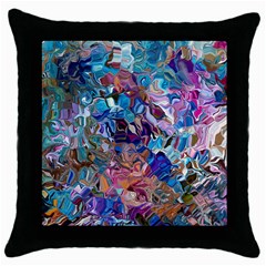 Smudged Throw Pillow Case (black) by kaleidomarblingart