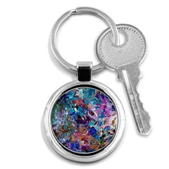 Smudged Key Chain (round) by kaleidomarblingart