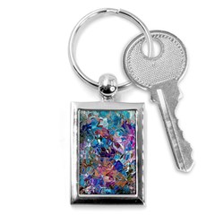 Smudged Key Chain (rectangle) by kaleidomarblingart