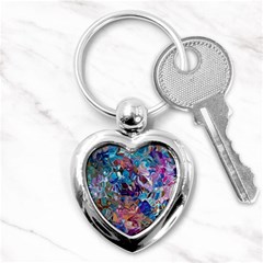 Smudged Key Chain (heart) by kaleidomarblingart