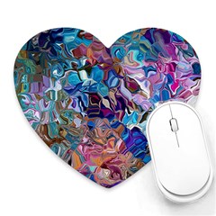 Smudged Heart Mousepad by kaleidomarblingart