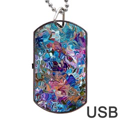 Smudged Dog Tag Usb Flash (one Side) by kaleidomarblingart