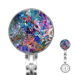 Smudged Stainless Steel Nurses Watch by kaleidomarblingart