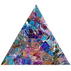 Smudged Wooden Puzzle Triangle by kaleidomarblingart