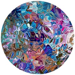 Smudged Wooden Puzzle Round by kaleidomarblingart