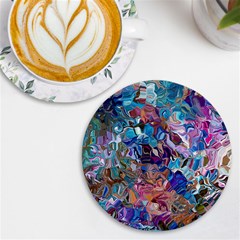 Smudged Uv Print Round Tile Coaster by kaleidomarblingart