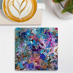 Smudged Uv Print Square Tile Coaster  by kaleidomarblingart