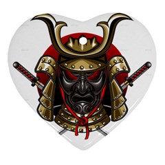 Samurai Katana Warrior Heart Ornament (two Sides) by Cowasu