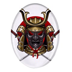 Samurai Katana Warrior Oval Glass Fridge Magnet (4 Pack) by Cowasu