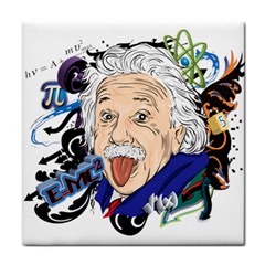 Albert Einstein Physicist Tile Coaster by Cowasu