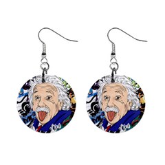 Albert Einstein Physicist Mini Button Earrings by Cowasu