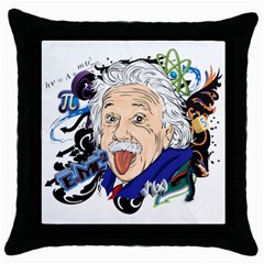 Albert Einstein Physicist Throw Pillow Case (black) by Cowasu