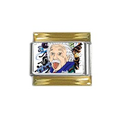 Albert Einstein Physicist Gold Trim Italian Charm (9mm) by Cowasu