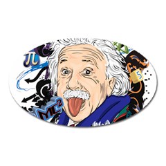 Albert Einstein Physicist Oval Magnet by Cowasu