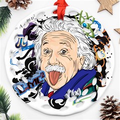 Albert Einstein Physicist Round Filigree Ornament (two Sides)